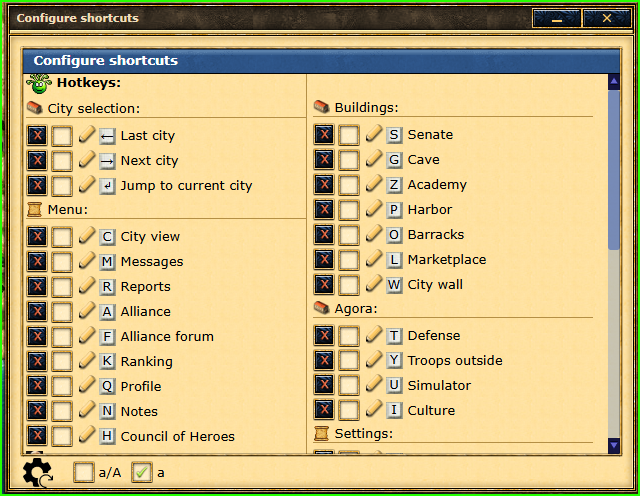 Shortcut Configuration